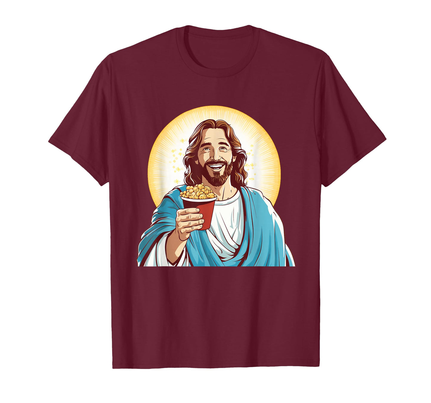 Funny Movie Night with Jesus and Popcorn Box Costume T-Shirt
