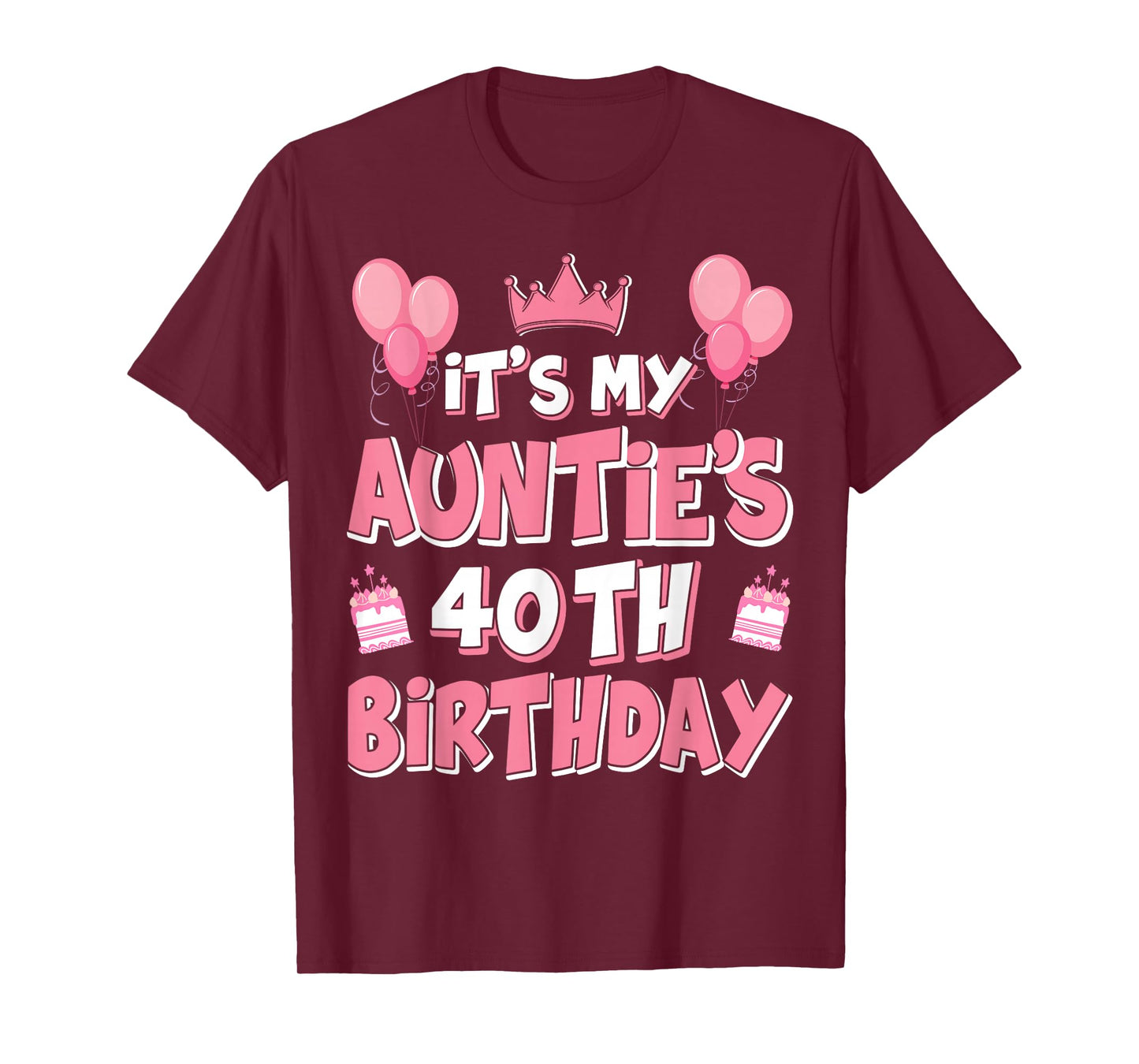 Balloons It's My Auntie's 40th Birthday 1985 40 Years Old T-Shirt