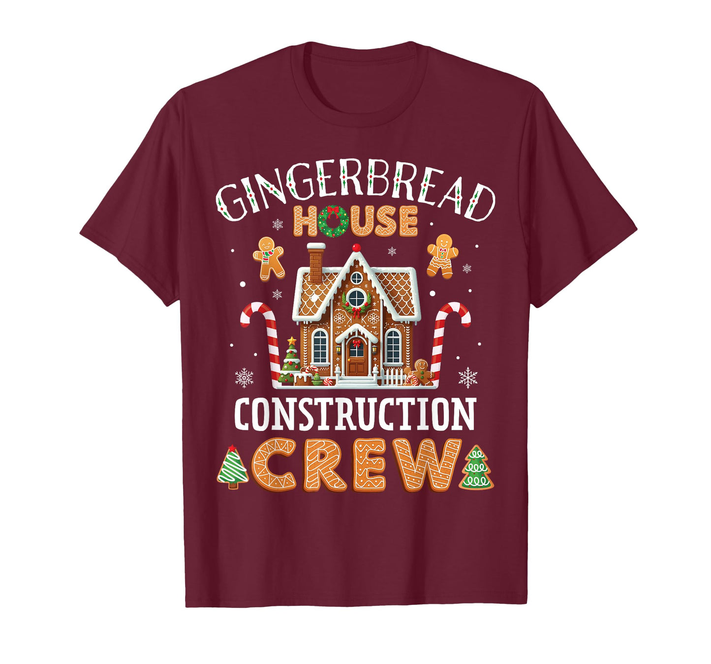Gingerbread House Construction Crew Kids Men Women Matching T-Shirt
