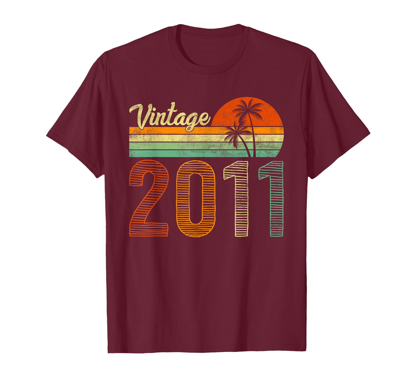 Vintage Born in 2011 Years Old 14th Birthday Gifts Funny Tee T-Shirt