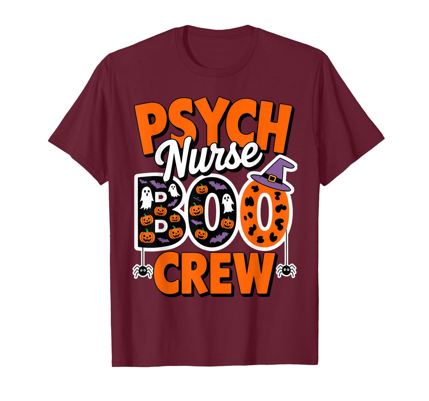 Psych Nurse Boo Crew Mental Health Ghosts, Pumpkins, and Bat T-Shirt