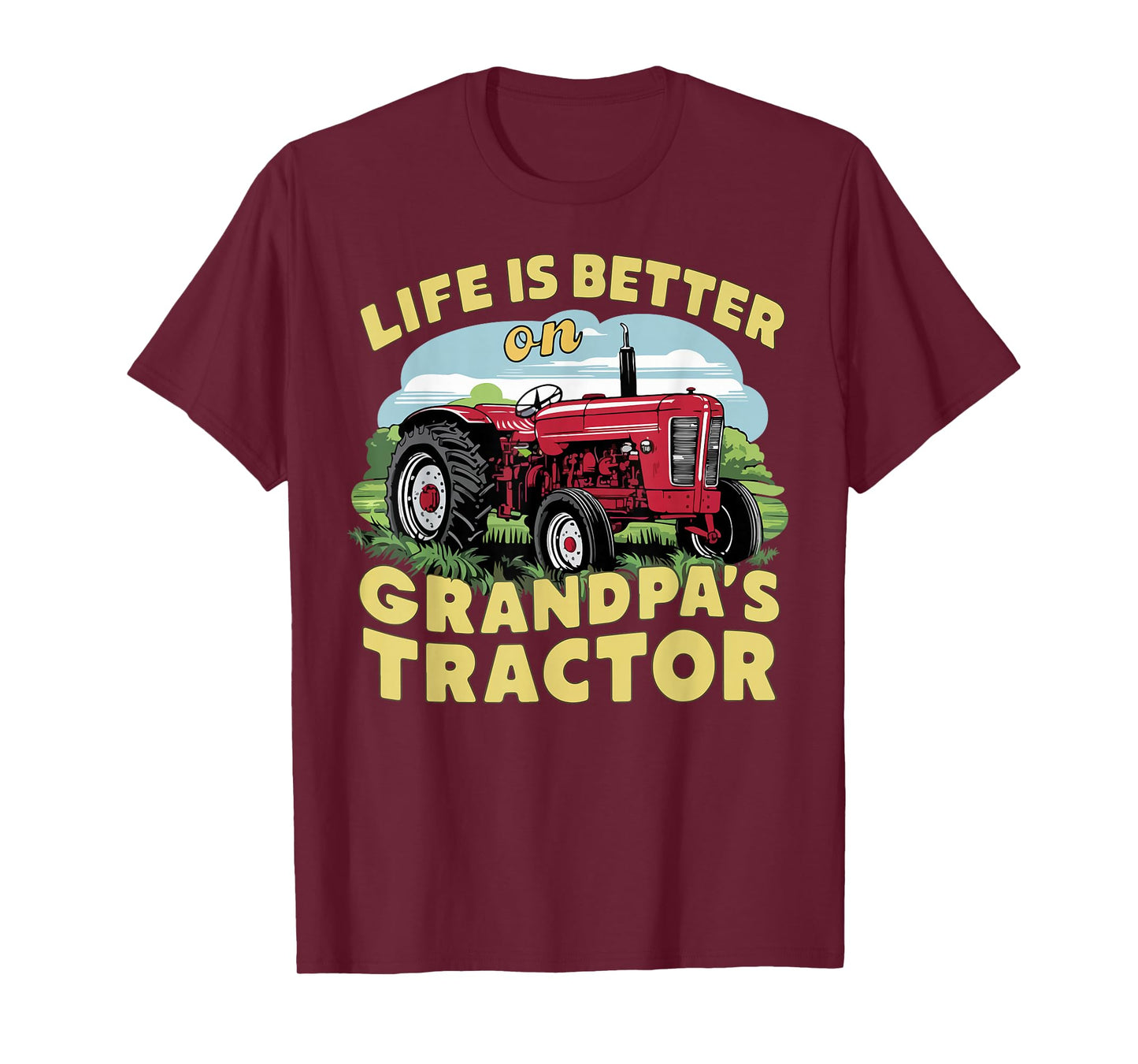 Life Is Better On Grandpas Tractor Kids Farm Tractor Boy T-Shirt