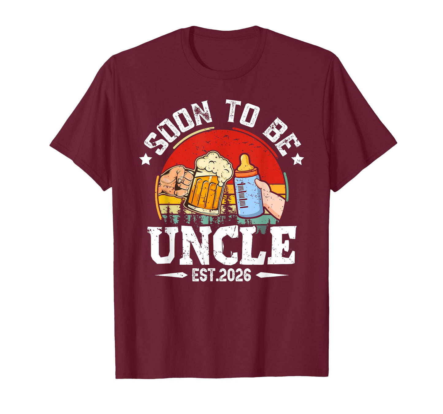 Mens Soon To Be Uncle 2026 Retro Pregnancy Announcement Dad T-Shirt