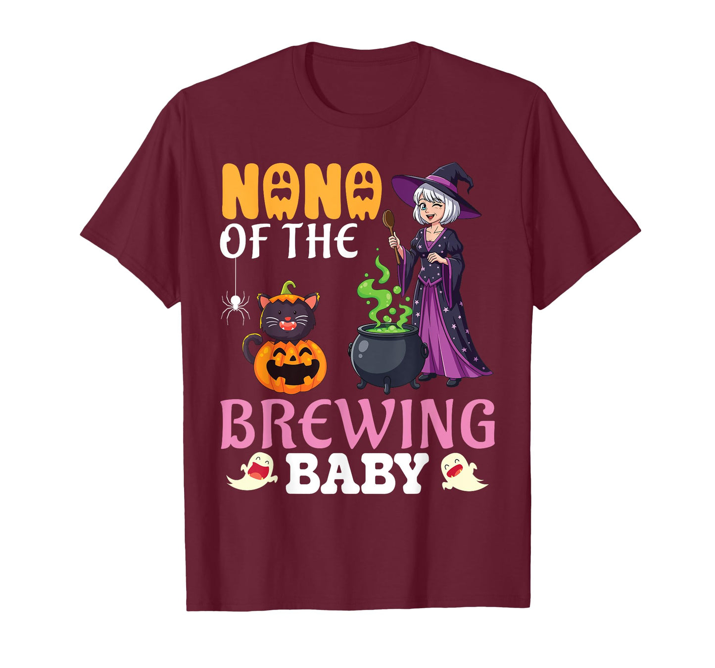 Nana of The Brewing Baby Witchy Funny Halloween Pregnancy T-Shirt