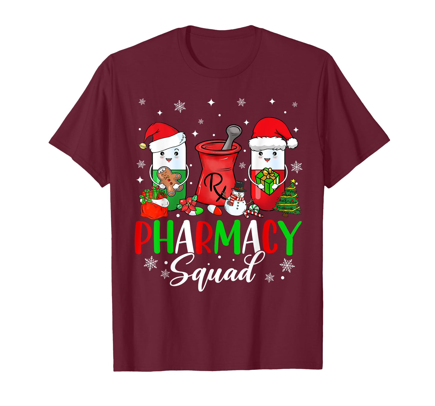 Funny Pharmacy tech Squad Christmas Matching Holiday Pajama T-Shirt
