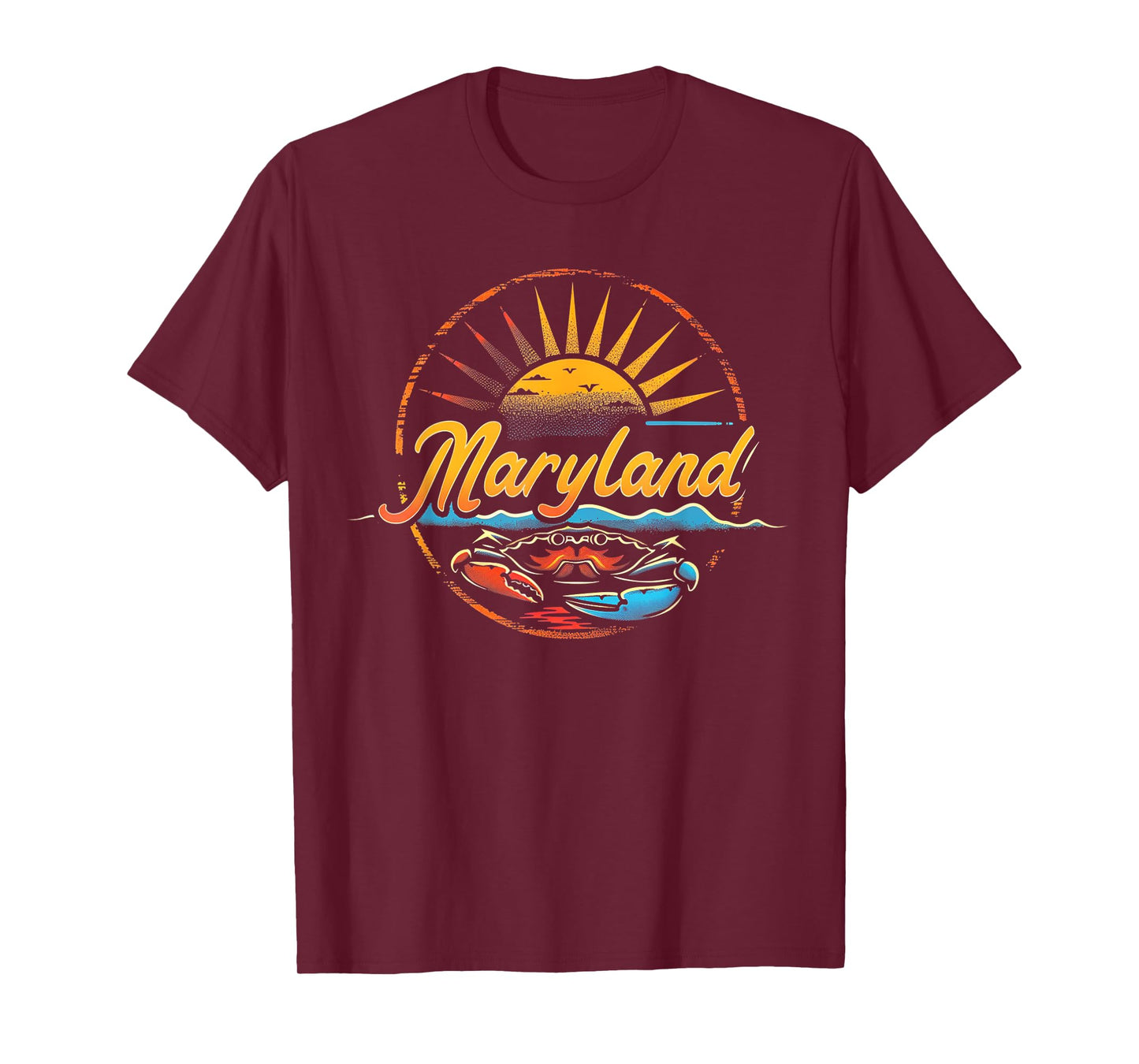 Maryland - Cool Funny Graphic Vintage Men Women Retro Crab T-Shirt