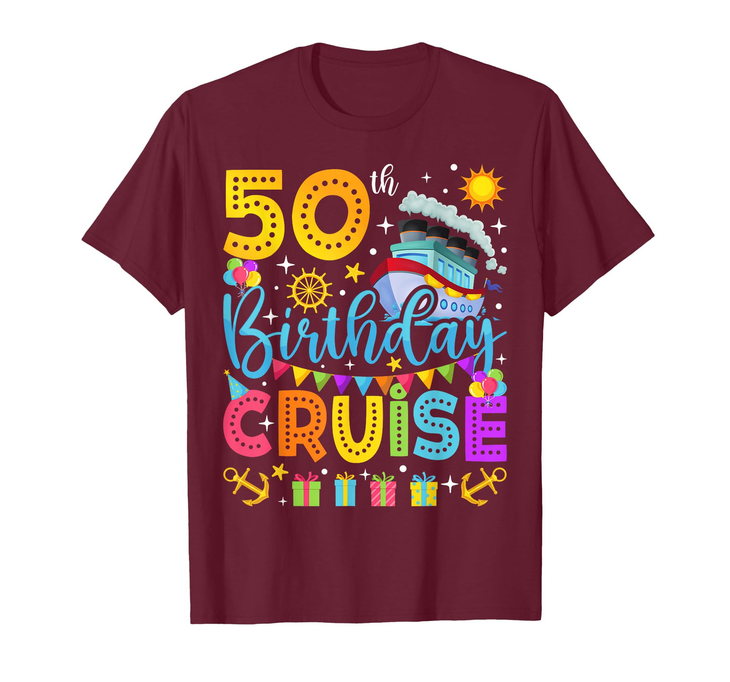 50th Birthday Cruise Cruising Lover 50 Years Old Bday Party T-Shirt