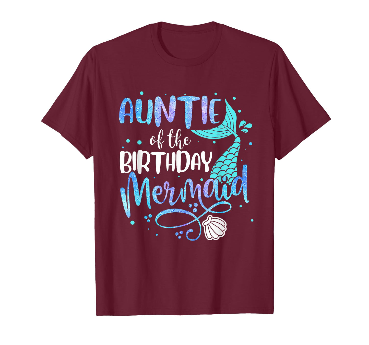 Auntie Of The Birthday Mermaid Family Matching Party Squad T-Shirt