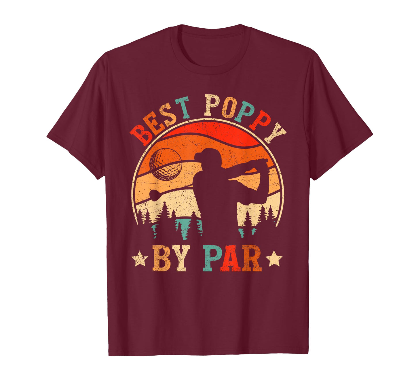 Best Poppy By Par Golf Father's Day Dad Papa Golfer T-Shirt