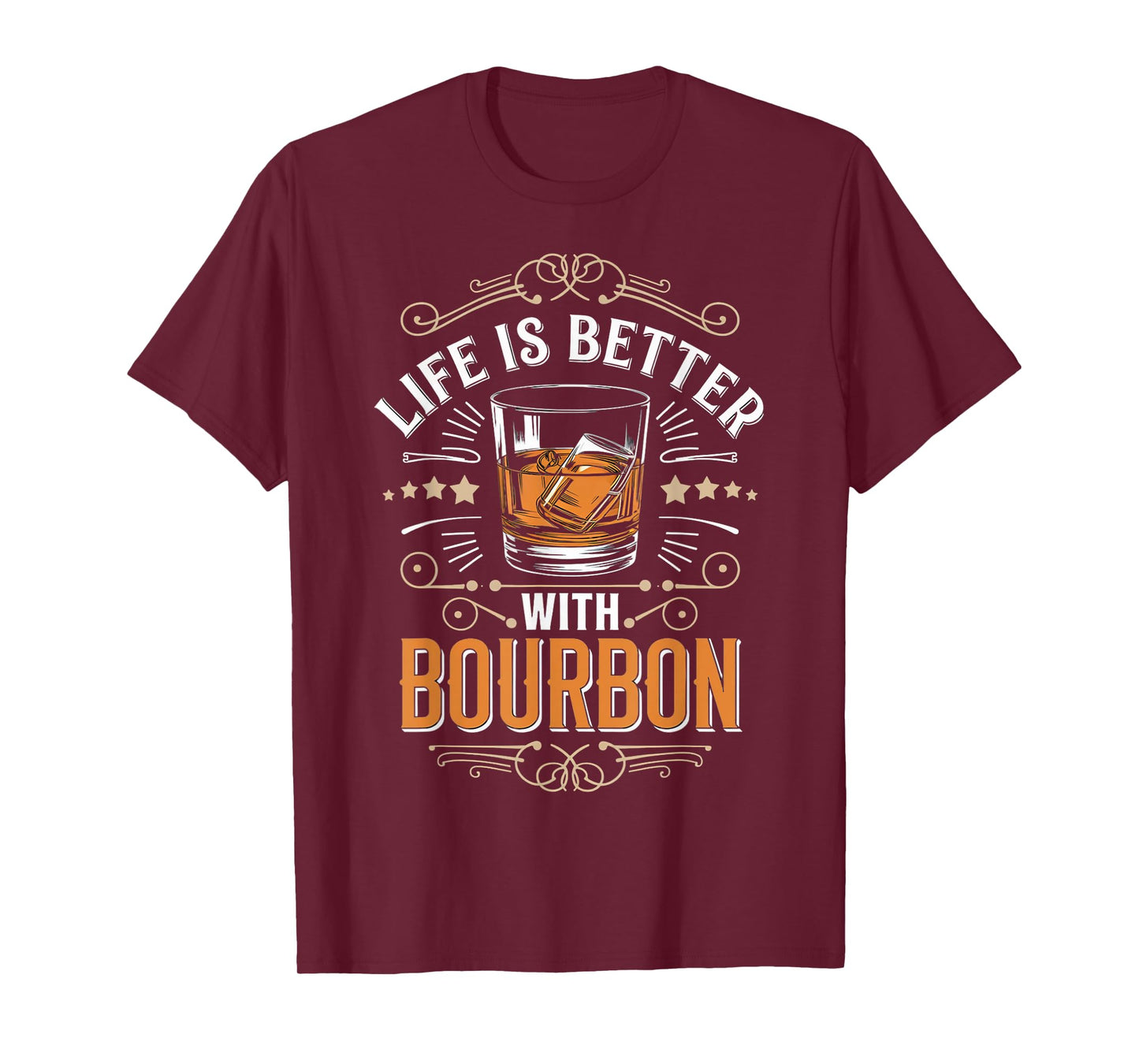 Life Better With Bourbon Drinking Lover Whiskey Bourbon T-Shirt