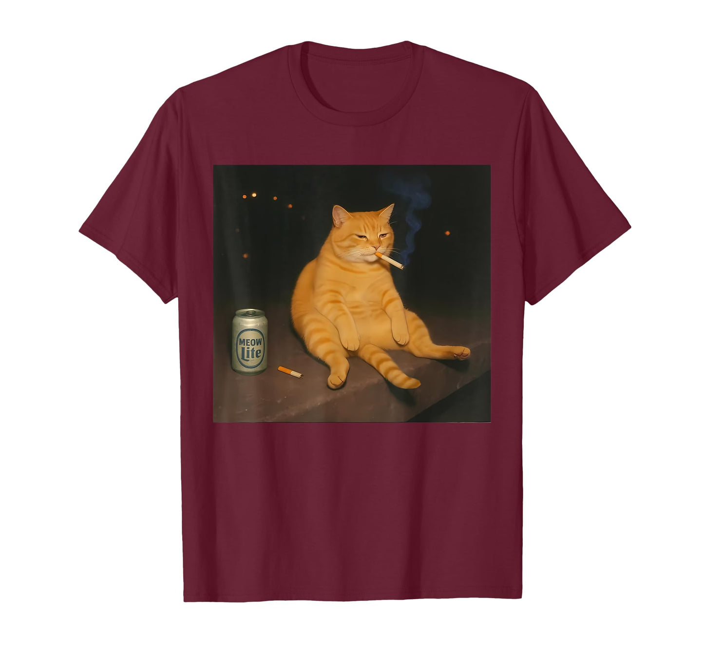 Cigarette Kitten Gen Z Joke Smoking Cat Meme Stupid Brainrot T-Shirt