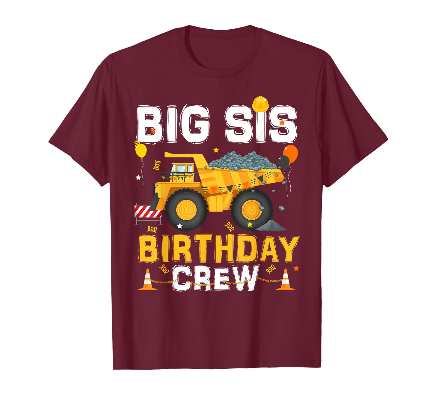 Big Sister Birthday Crew Matching Construction B-day Boy T-Shirt