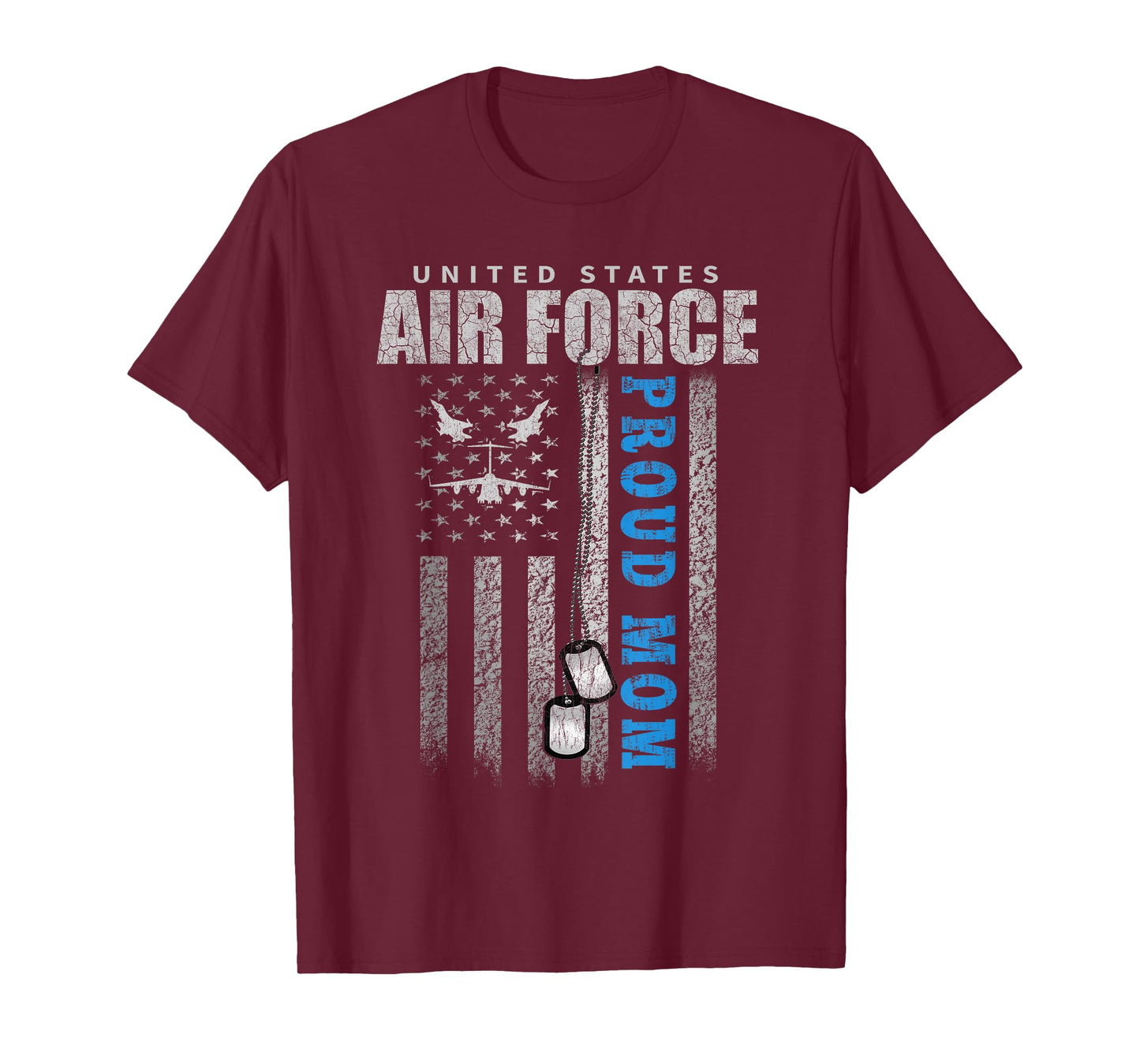 Proud Air Force Mom Of The US Air Force USA Flag T-Shirt