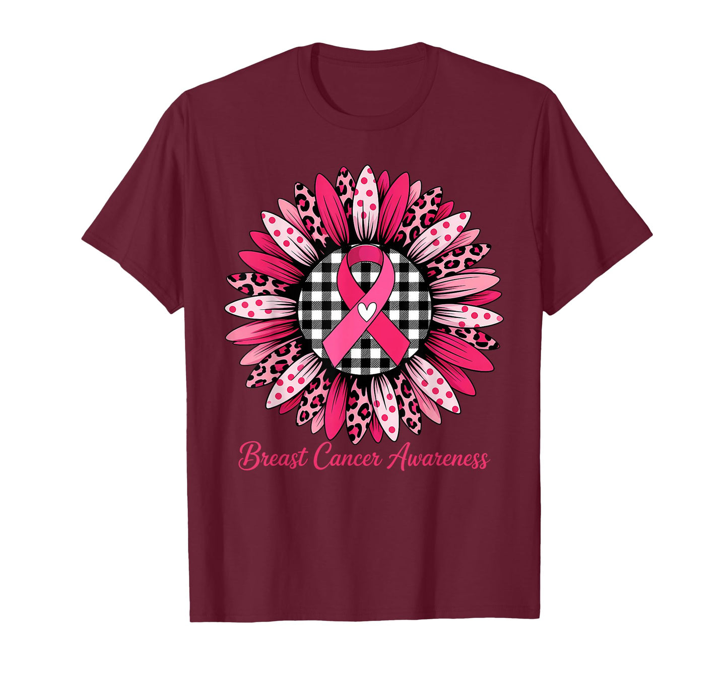 Sunflower Motivational Support Squad Breast Cancer Awareness T-Shirt