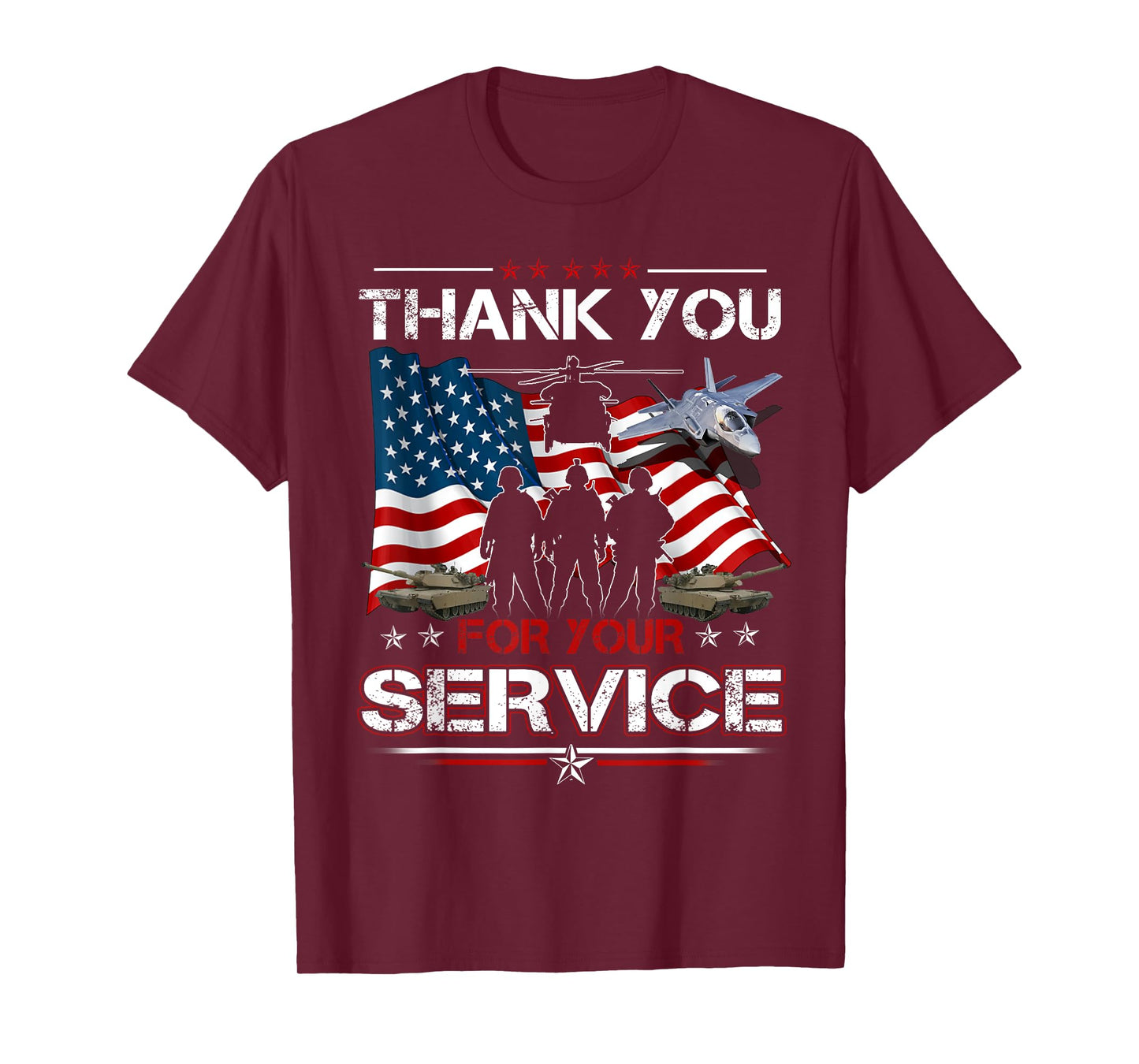 Thank You For Your Service US Flag Patriotic Veterans Day T-Shirt