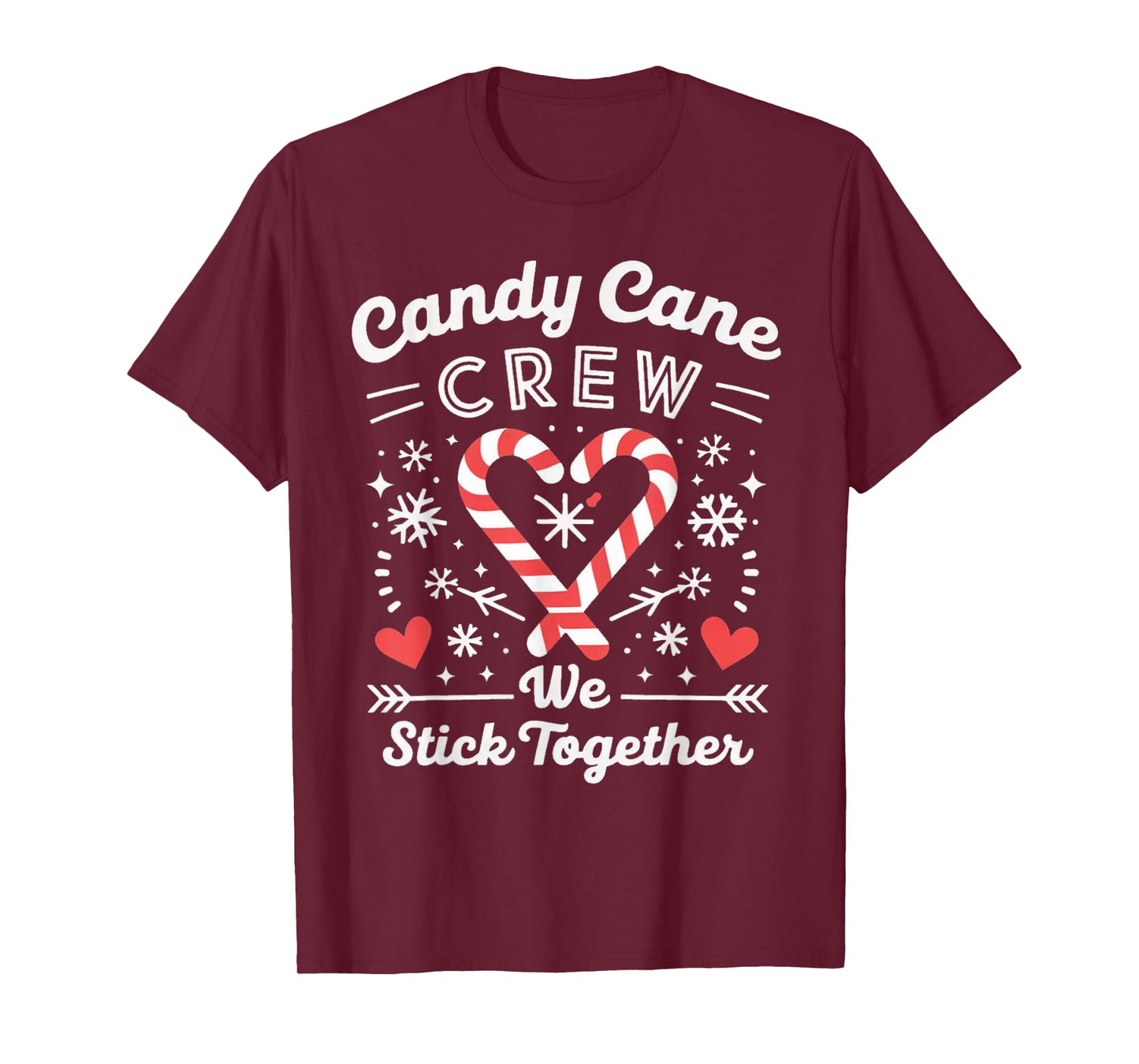 Christmas Candy Cane Heart Holiday Family Matching Pajama T-Shirt