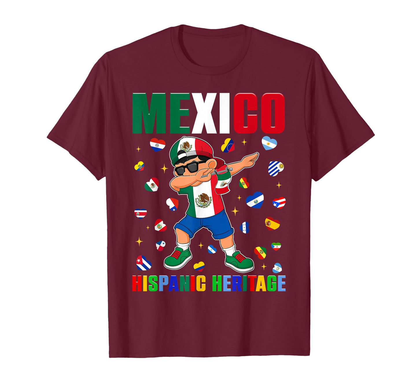 Mexico Hispanic Heritage Month Mexican Flag Latino Boys Kids T-Shirt