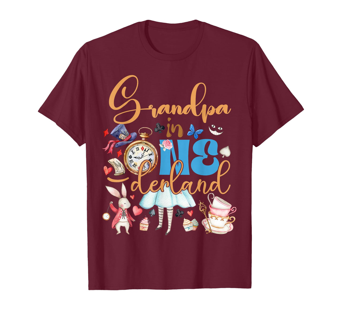 Alice Grandpa in ONEderland Birthday Family T-Shirt