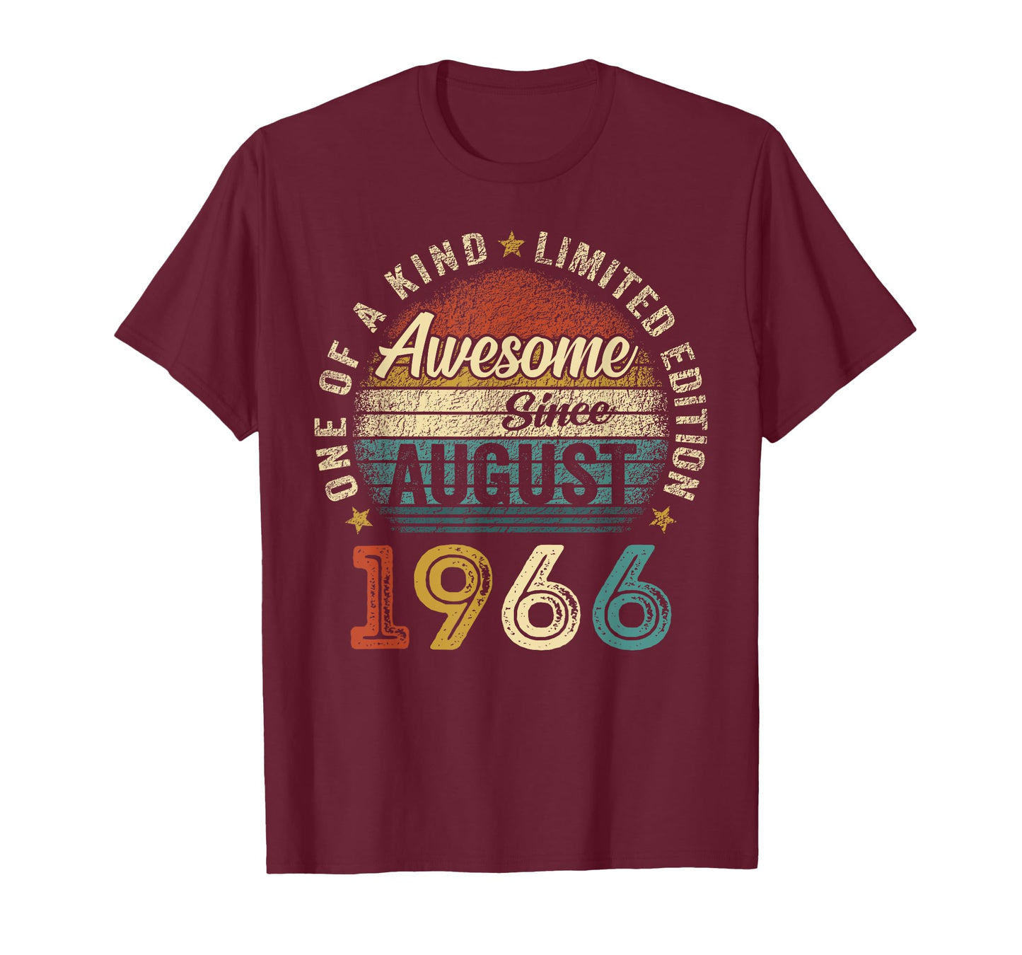 59 Years Old Vintage August 1966 Retro 59th Birthday Men Dad T-Shirt