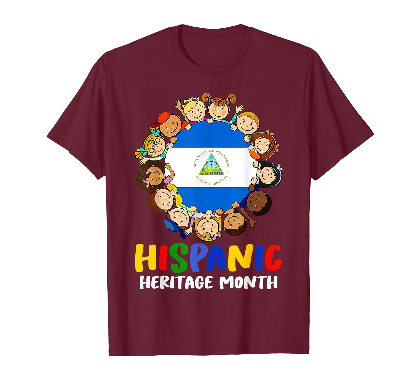 Hispanic Heritage Month Nicaragua Kids Boys Girls T-Shirt