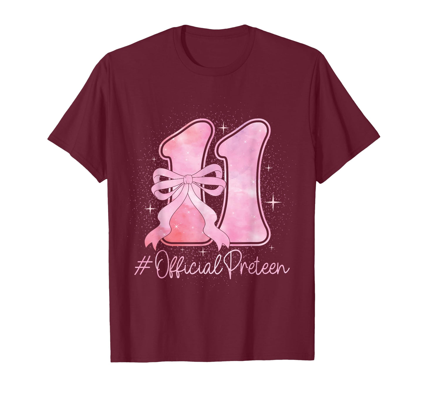 Birthday Girl Pink Coquette Bow 11 Year Old Aesthetic Girly T-Shirt