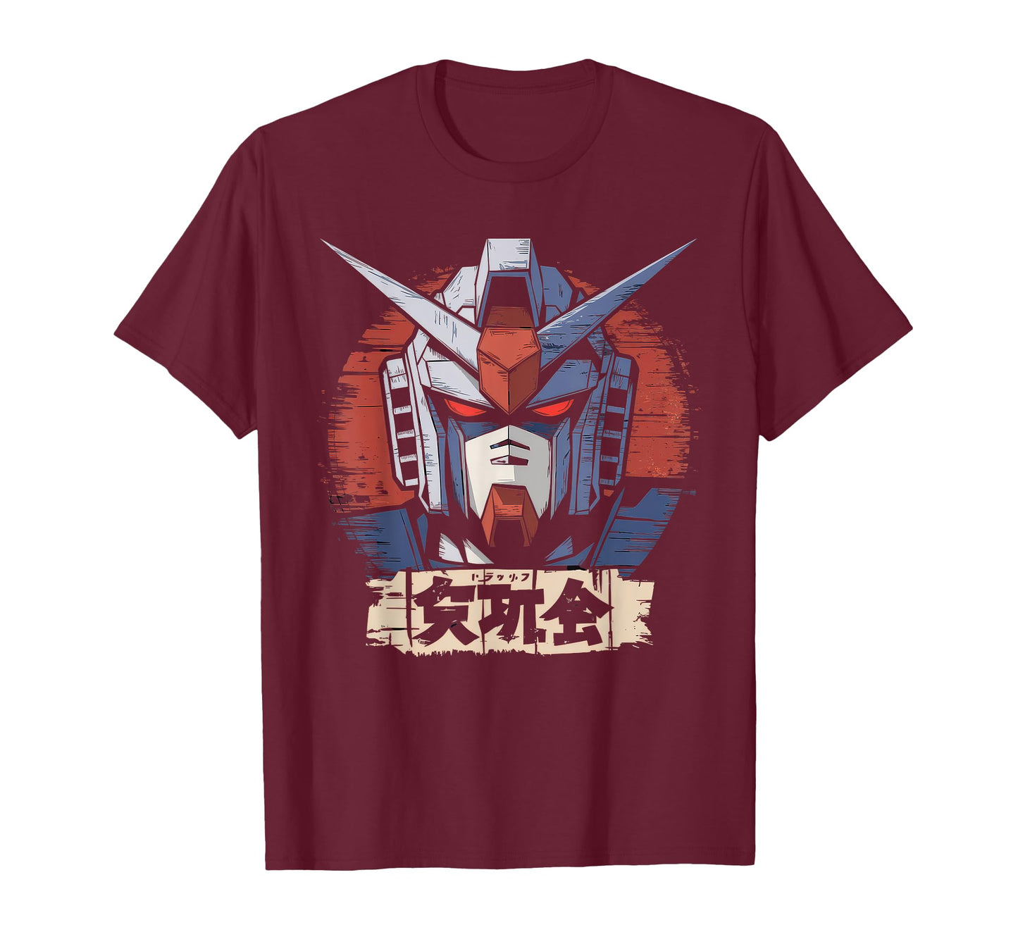 Mecha Tshirt Japanese Mecha Robot Head Anime Art Ukiyo-E T-Shirt