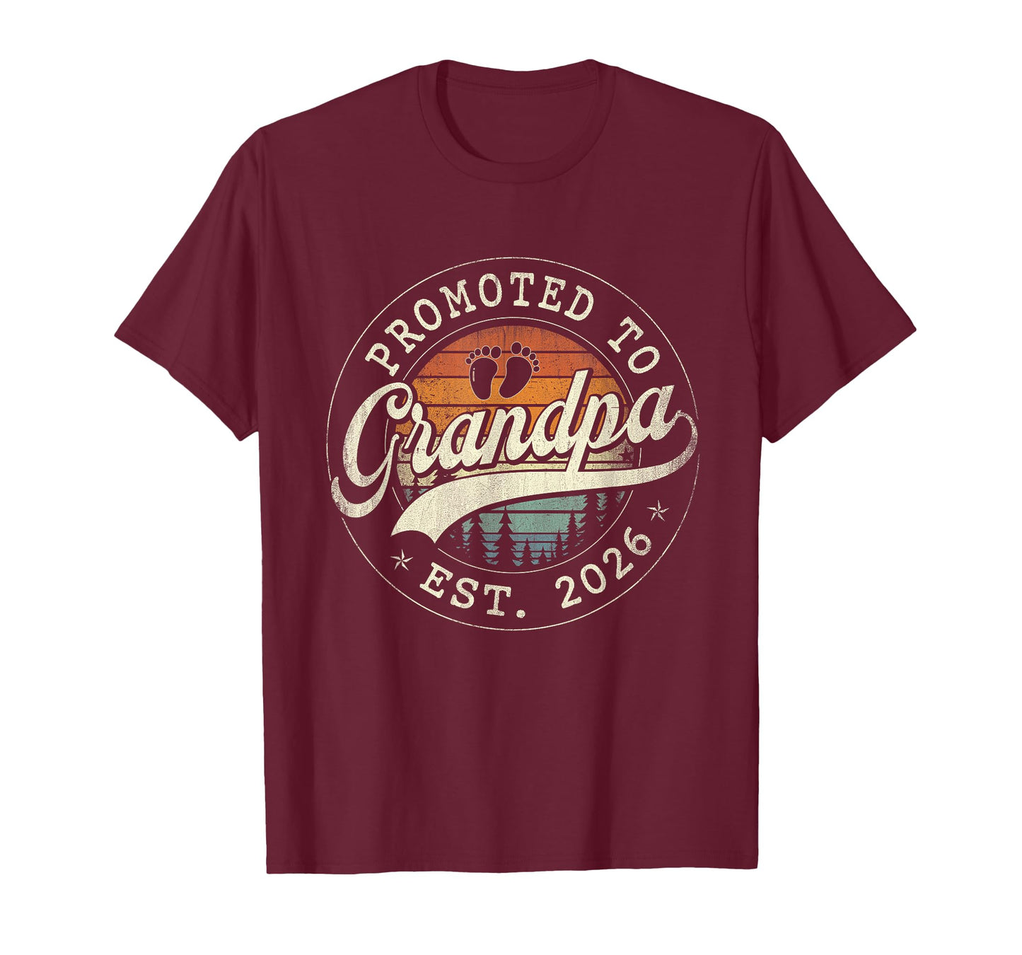 Promoted to Grandpa Est 2026 Grandparents Baby Announcement T-Shirt