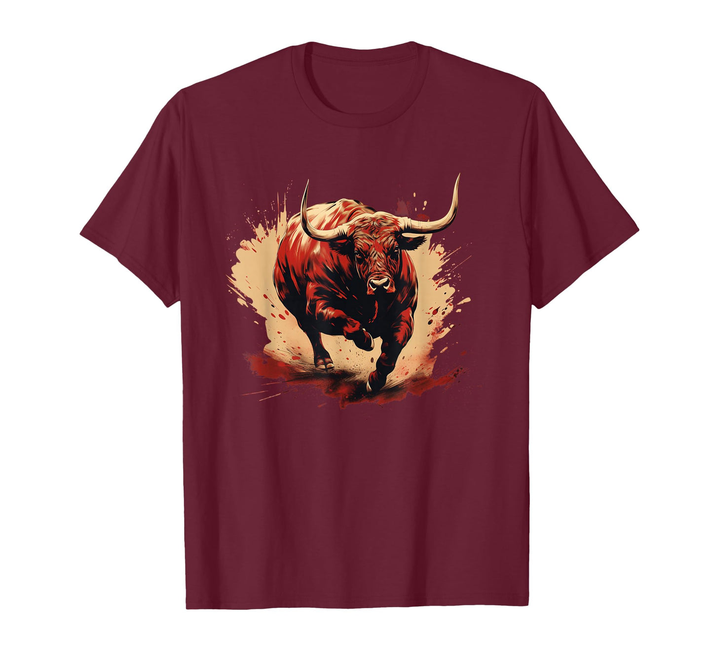 Bull with big Horns for Bull Run Fans and Animals Lovers T-Shirt