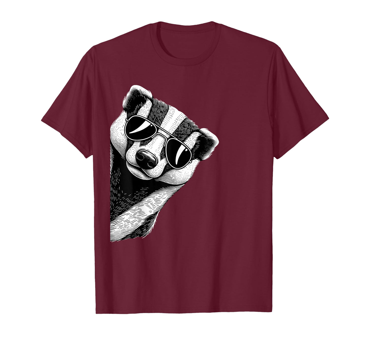 Funny Honey Badger Art Wearing Sunglasses T-Shirt