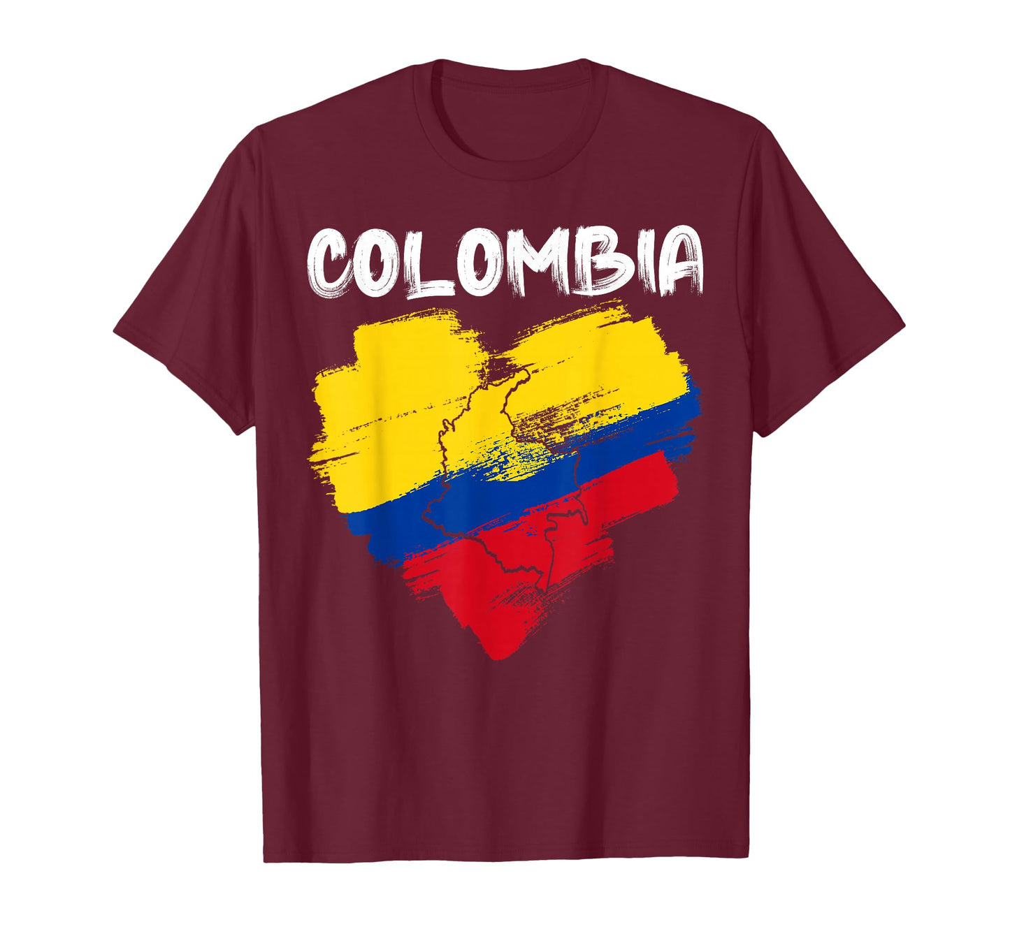Colombia Pride Hispanic Heritage Month Colombian Flag Heart T-Shirt