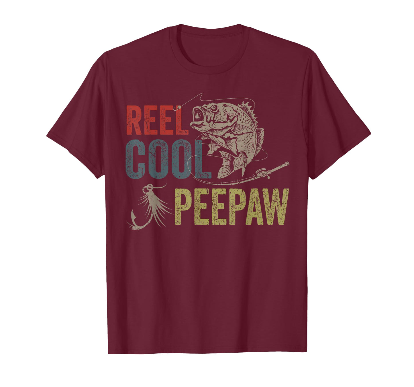 Reel Cool Peepaw Fishing Fathers Day T-Shirt