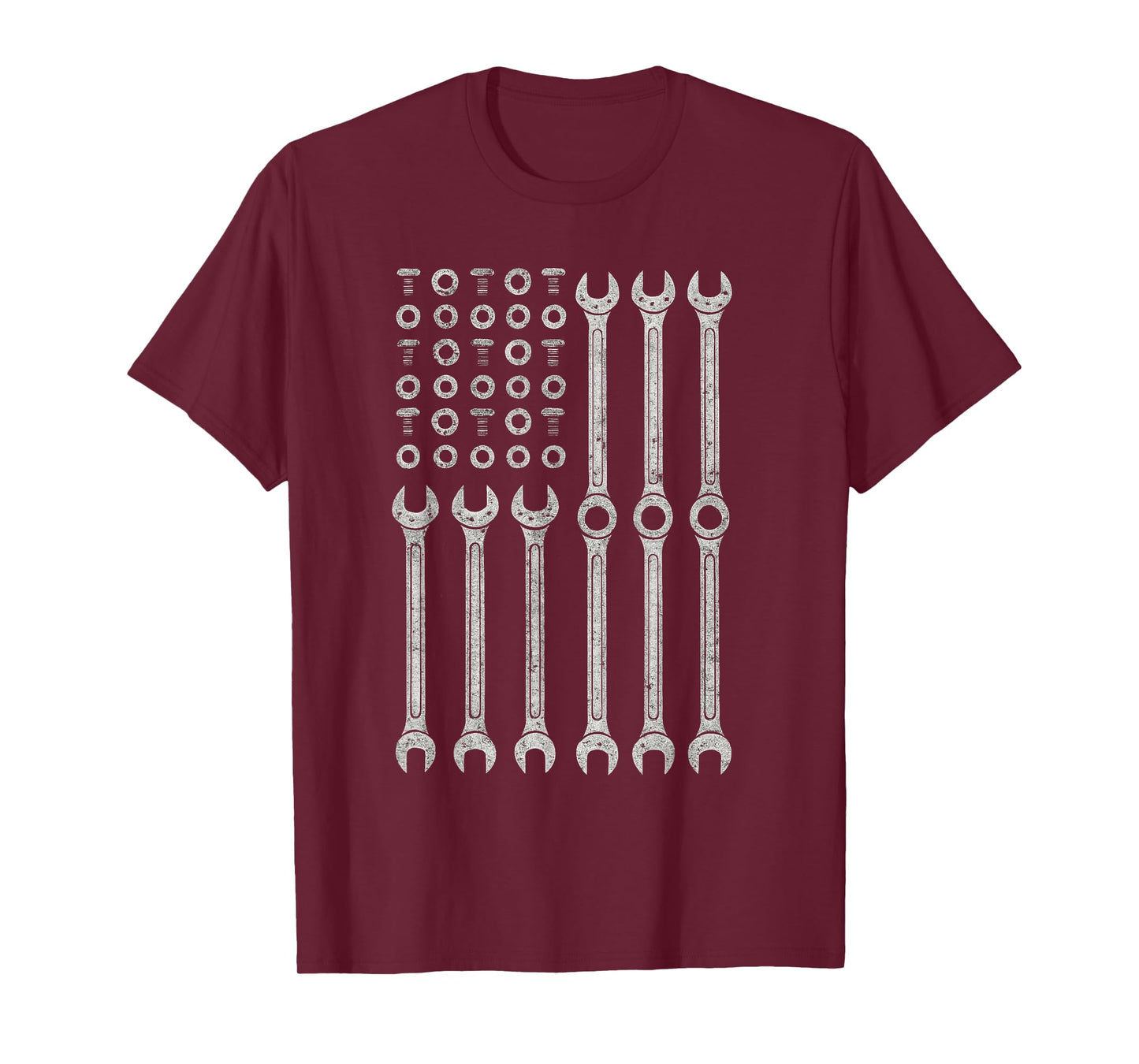 Mechanic Tools USA US American Flag Funny Auto Car Guy T-Shirt