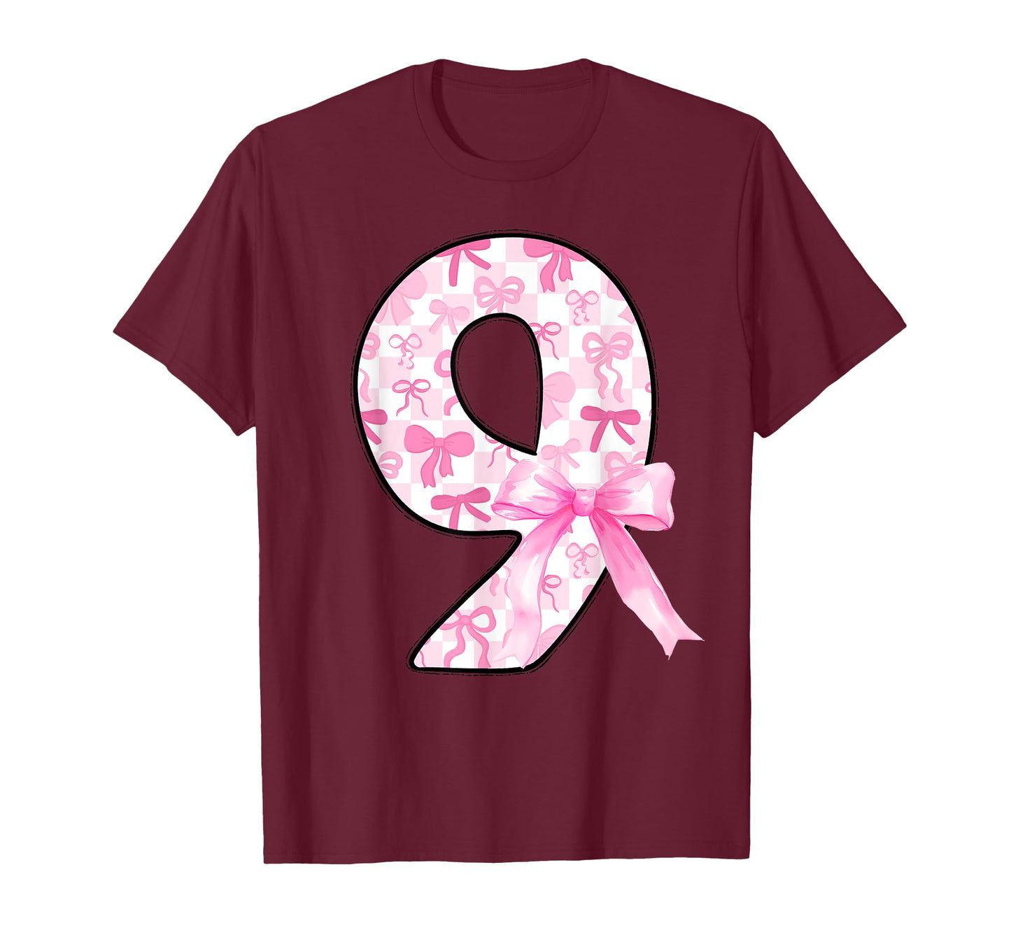 It's My 9th Birthday Kids Bow 9 Years Old Girls Bday Party T-Shirt