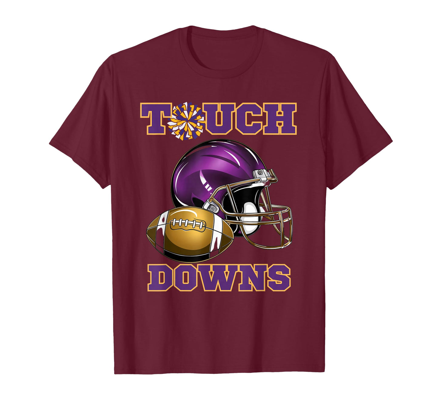 Purple And Gold Football Game Touchdown High School Matching T-Shirt