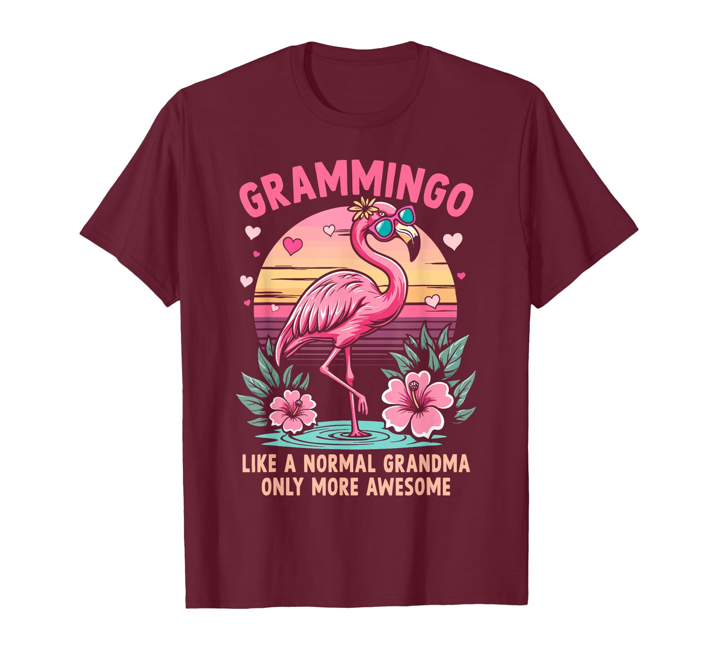 Gramingo Flamingo grandma floral retro women T-Shirt