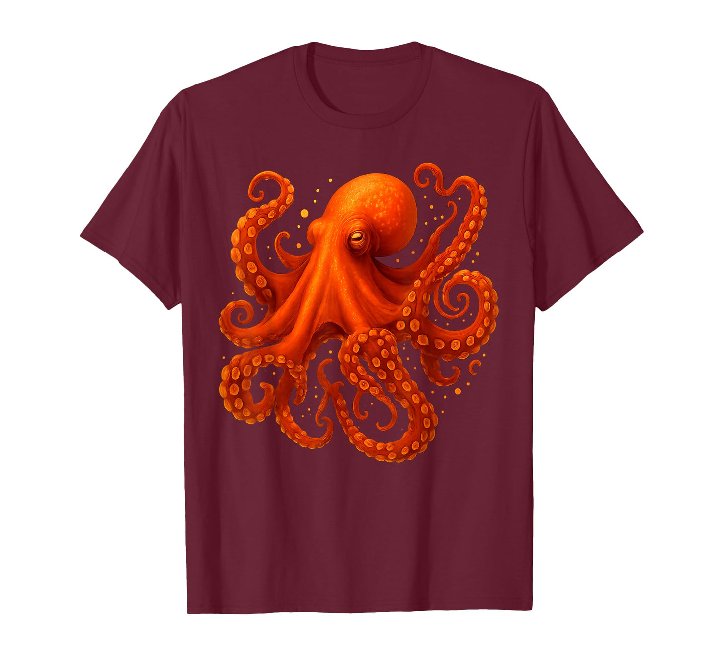 Orange Octopus Marine Animal Ocean Sea Creature Tentacle T-Shirt