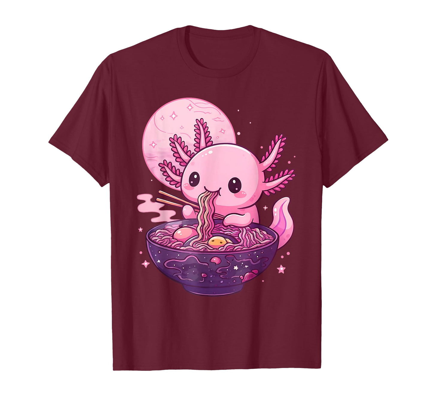 Funny Axolotl Noodle Anime Kawaii Axolotl Eating Ramen Kids T-Shirt