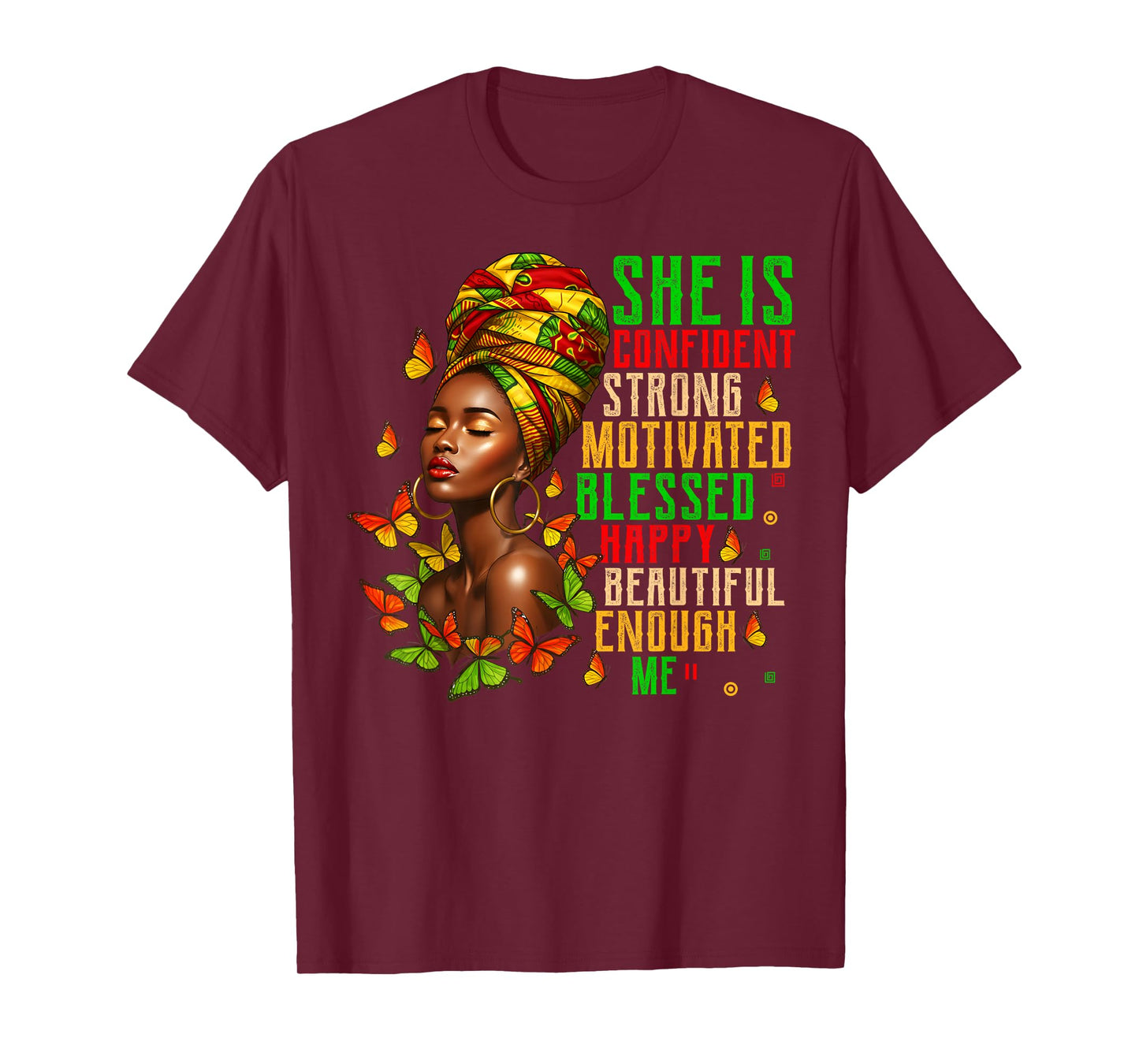 She Is Strong Educated Blessed Black History Women Girls T-Shirt
