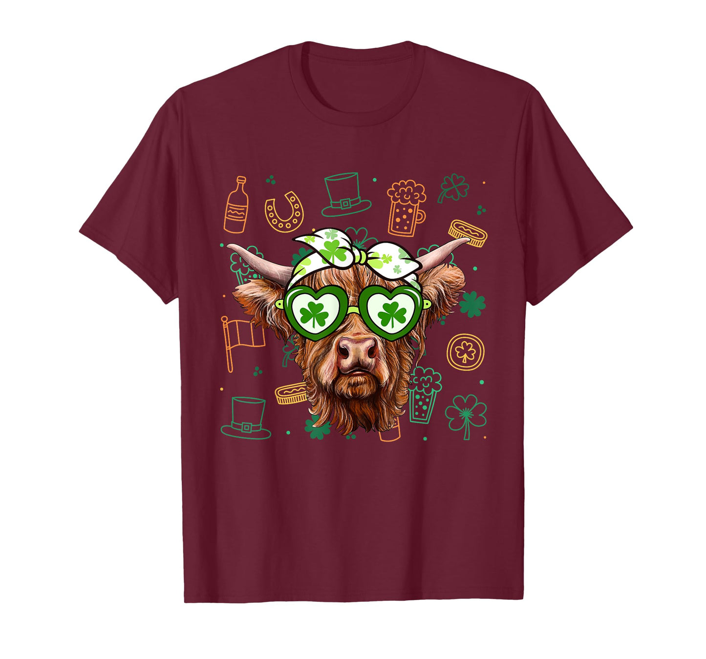 Highland Cow St Patricks Day Saint Pattys Highland Heifer T-Shirt
