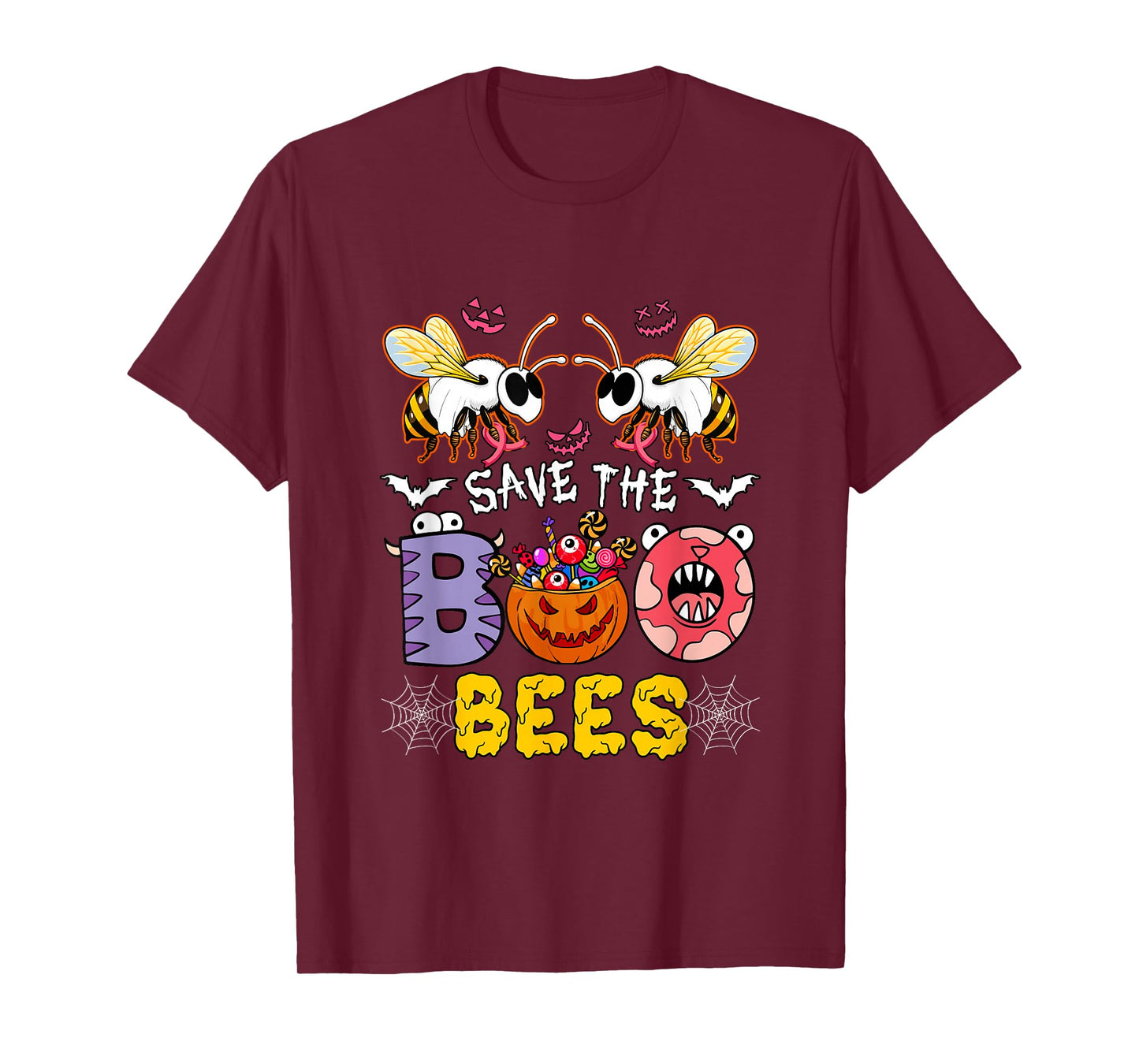 Save Boo Bees Halloween Breast Cancer Awareness Horror Bees T-Shirt