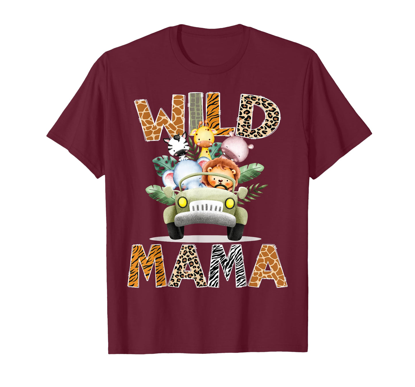Wild Mama Safari Jungle Animals 1st Birthday Truck T-Shirt