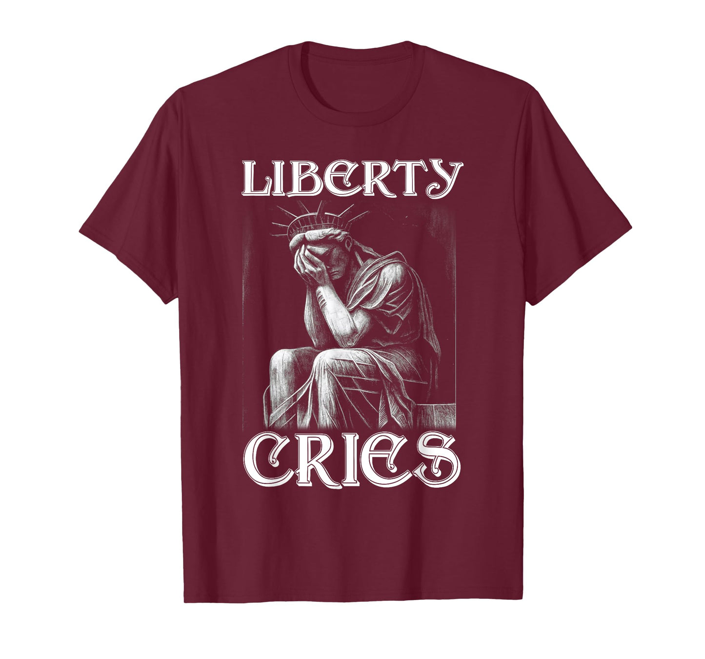 Statue of Liberty Expresses Headache Disgust Cry America USA T-Shirt