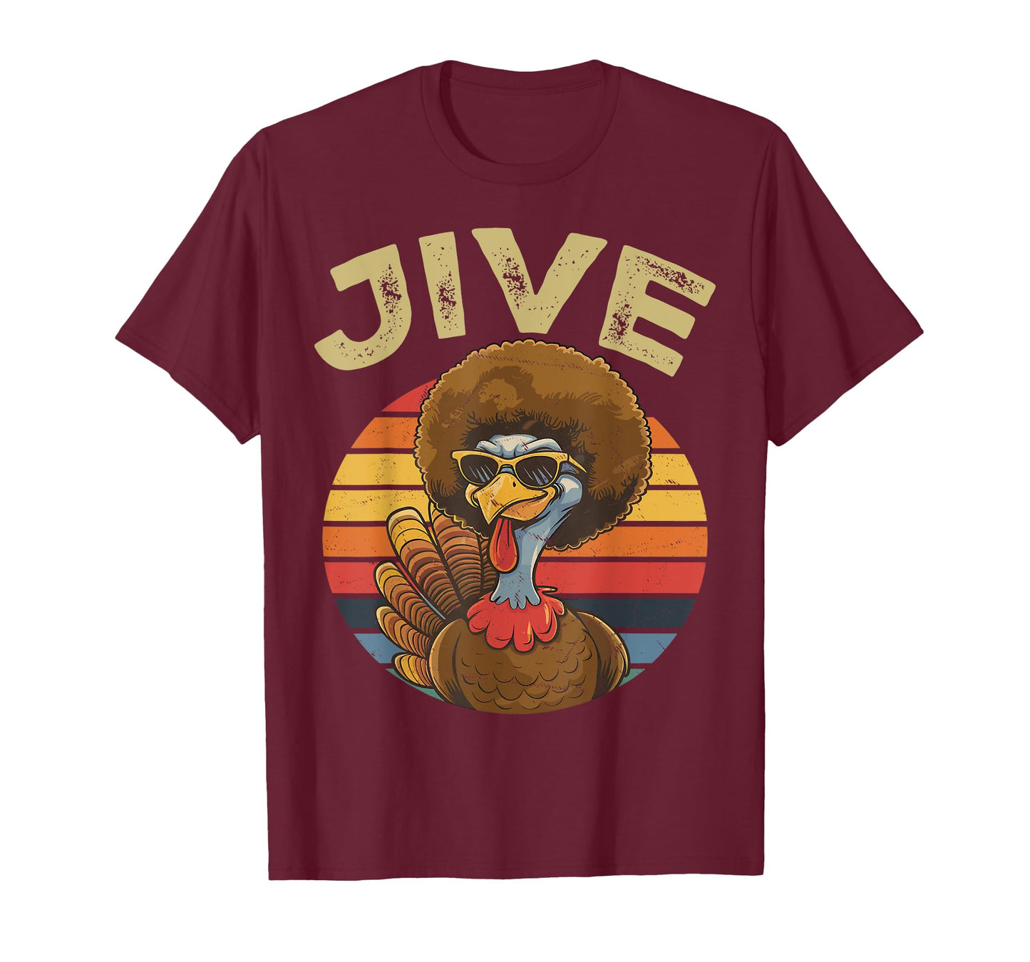 Jive Thanksgiving Turkey Day Funny Face Vintage Retro Style T-Shirt