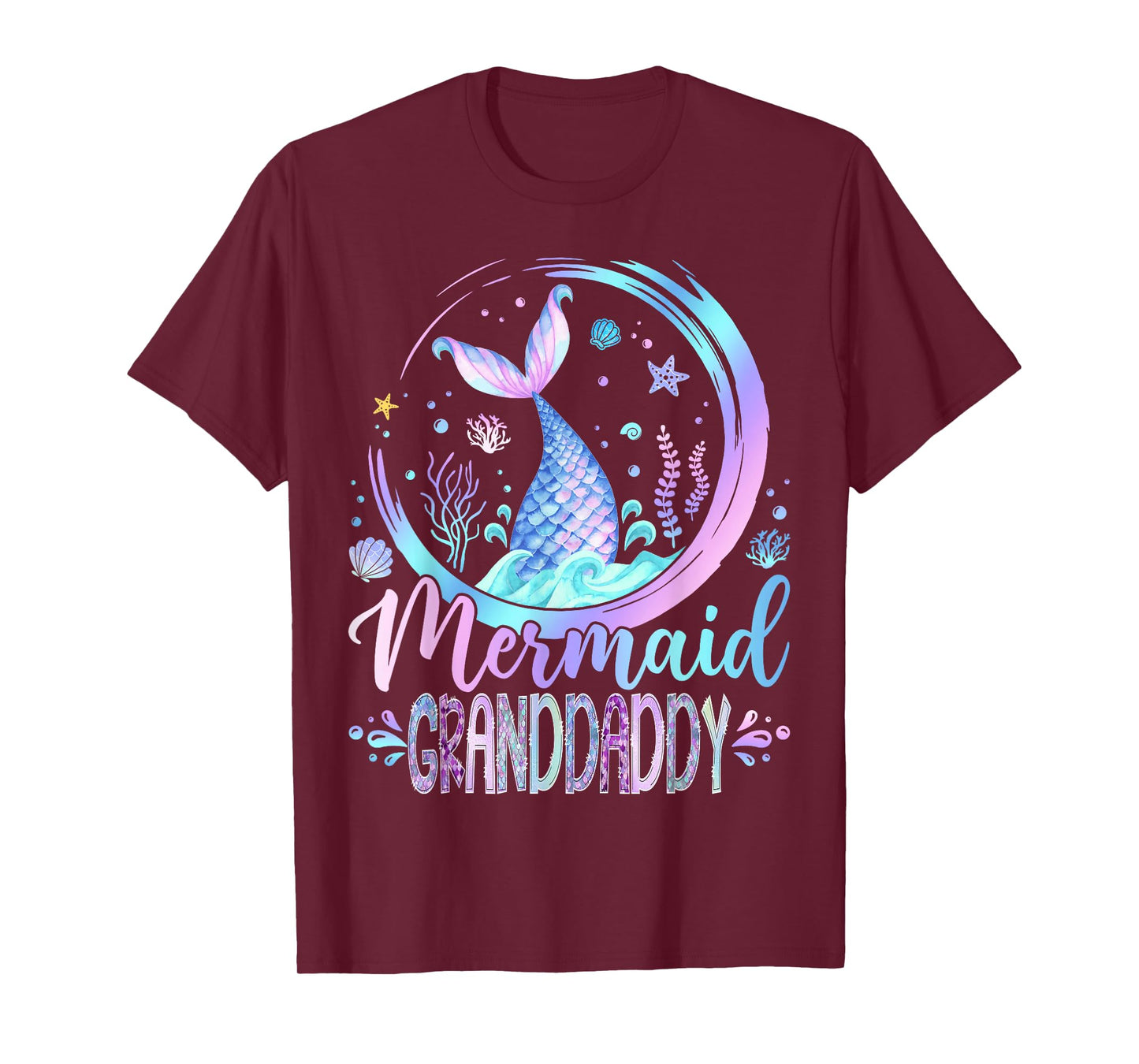 Mermaid Granddaddy Family Matching Girl Birthday Party T-Shirt