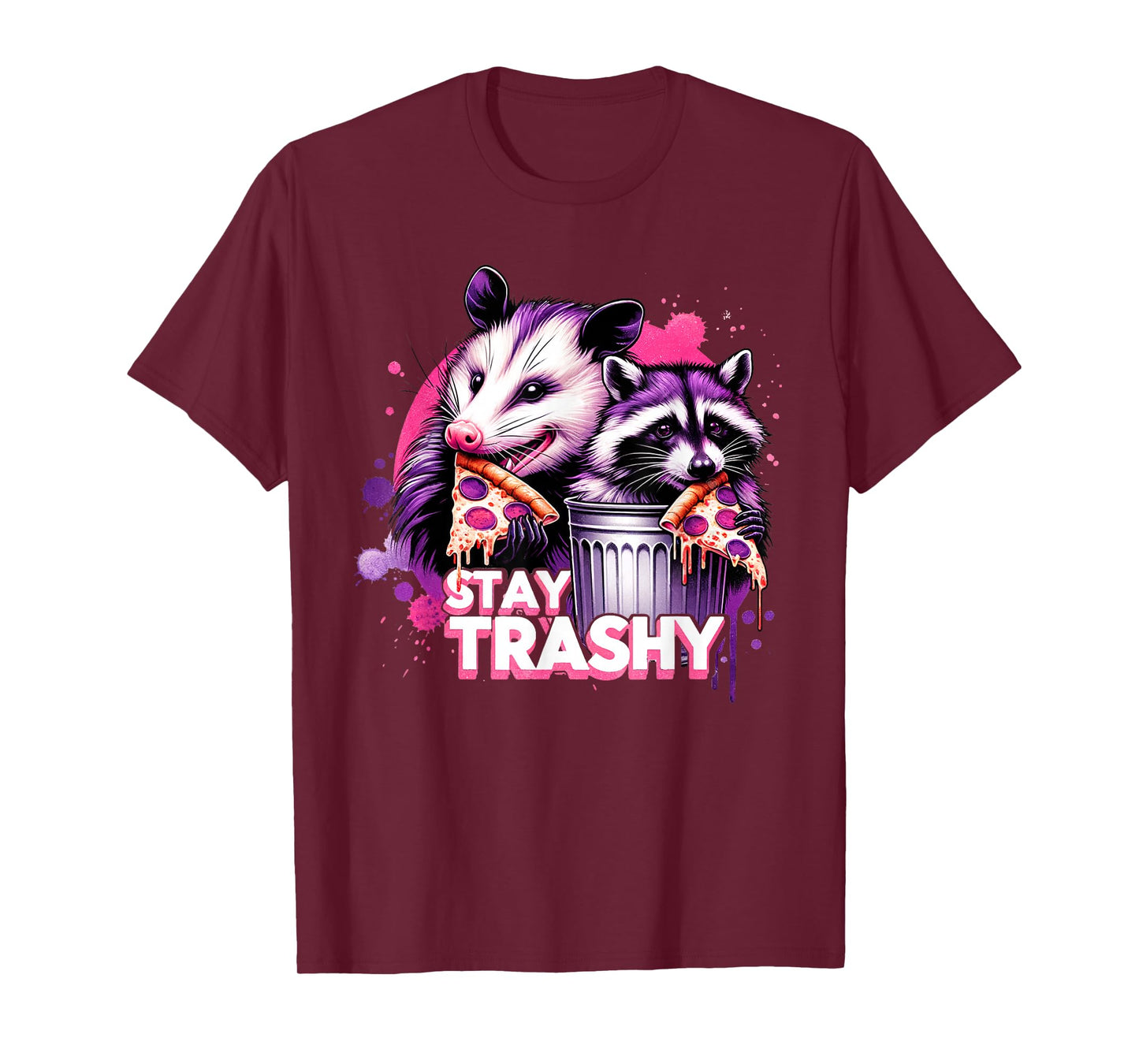 Funny Stay Trashy Raccoons Opossums Possums Animals Lover T-Shirt