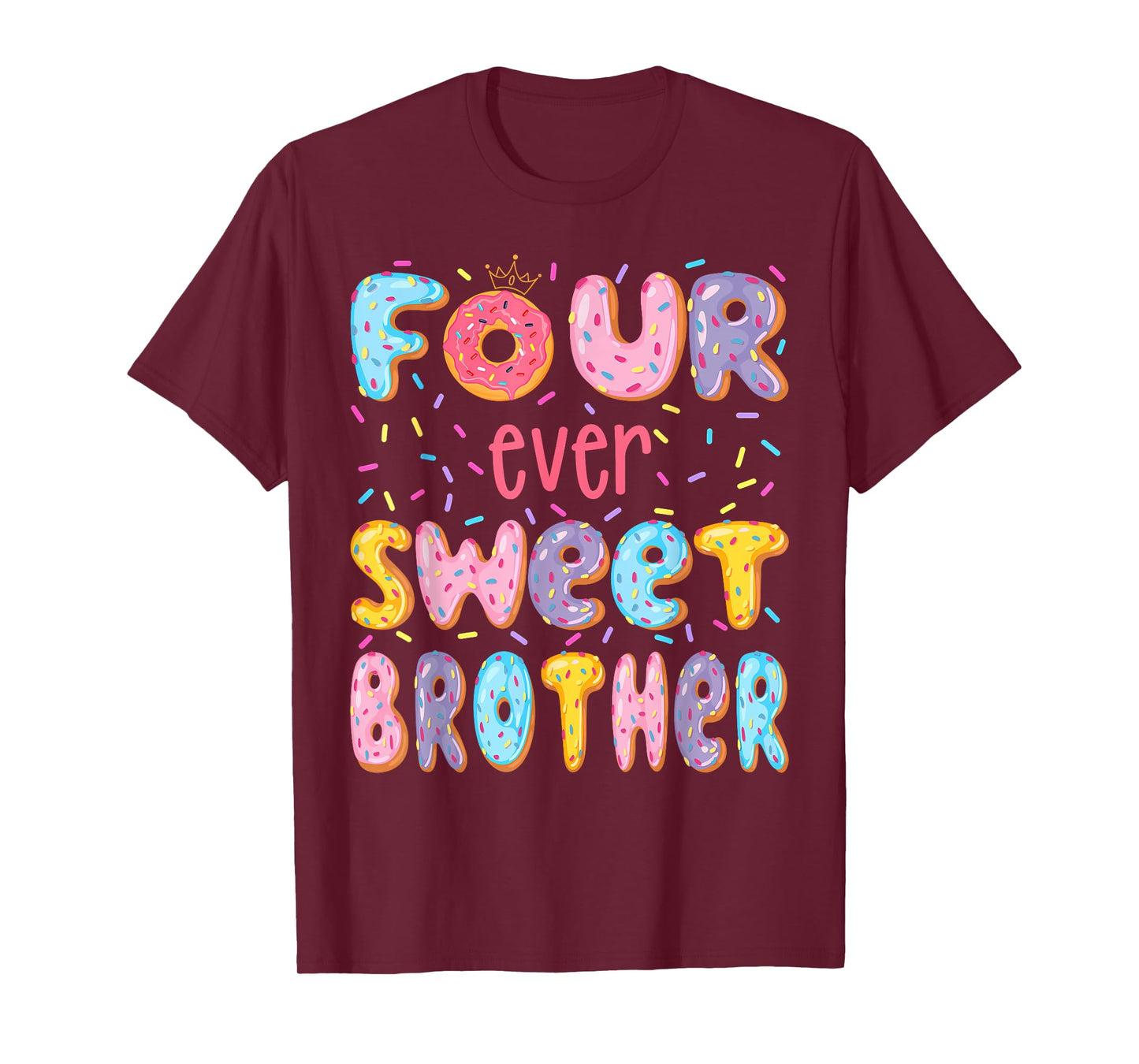 Four Ever Sweet Brother 4Th Birthday Girl Donut Lover T-Shirt