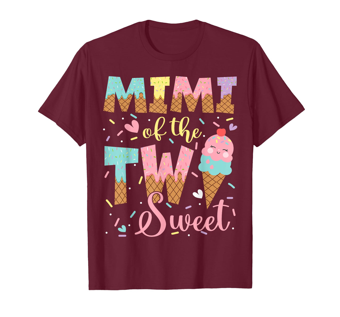 Mimi Of The Two Sweet 2Nd Birthday Girl Ice Cream T-Shirt