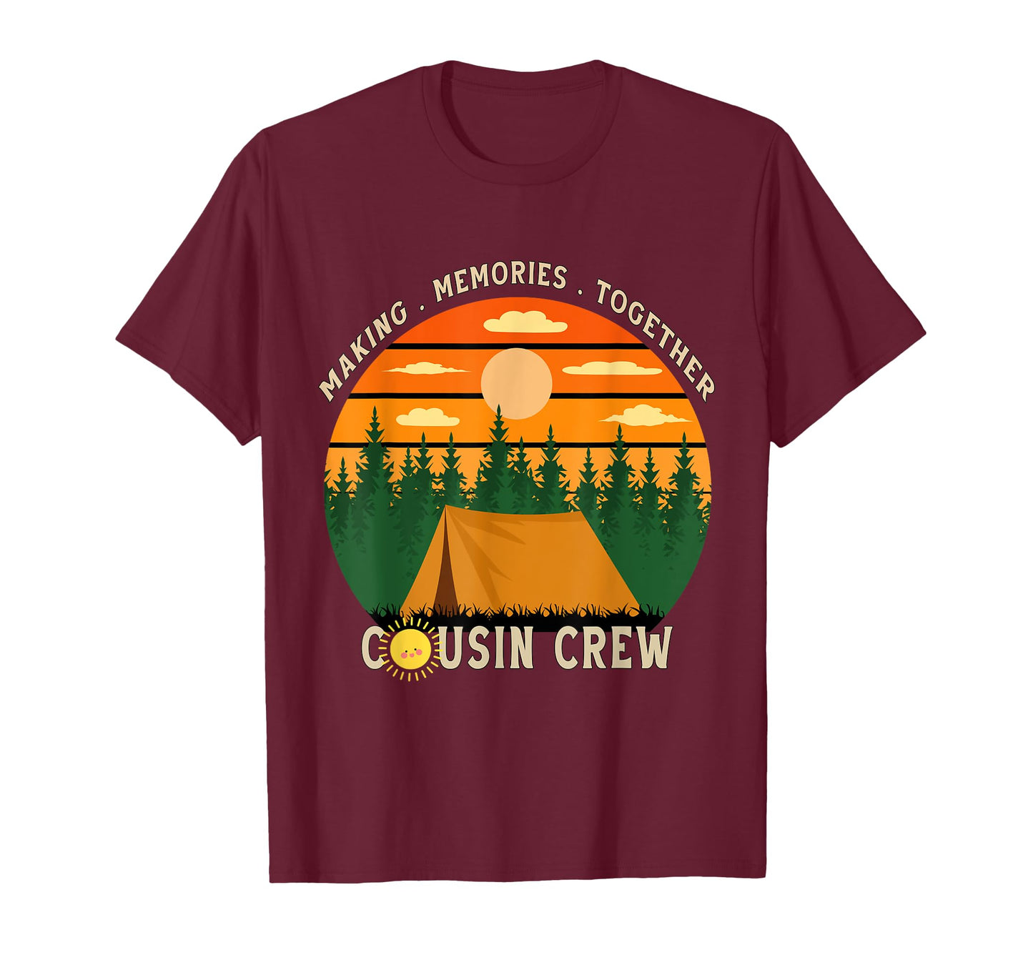 Cousin Camp Vintage Camper Family Camping Trip 2025 Summer T-Shirt
