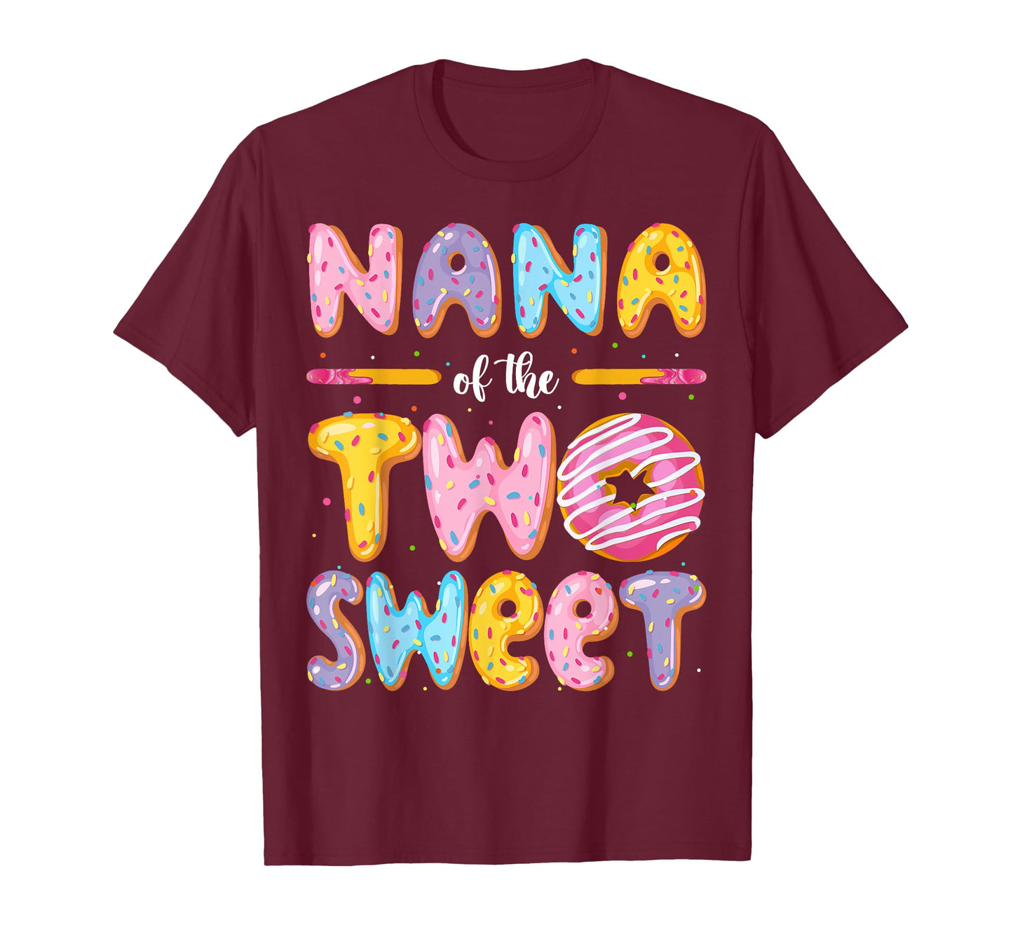 Nana Of The Two Sweet Donut 2Nd Birthday Boy Girl T-Shirt
