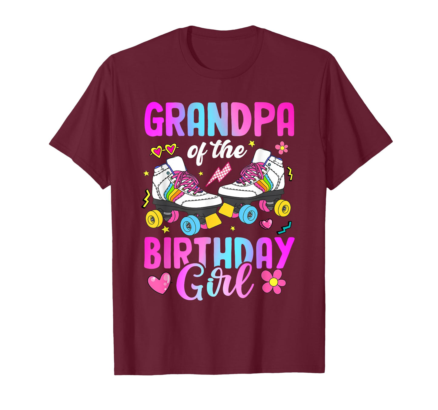 Grandpa Of The Birthday Girl Rolling Skate Bday Family T-Shirt